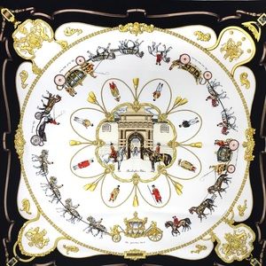 HERMES SILK SCARF THE ROYAL MEWS - BUCKINGHAM PALACE RARE